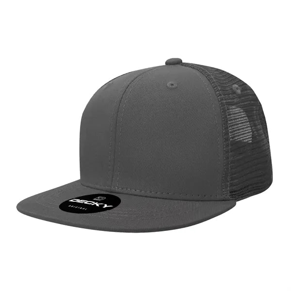 Decky 6 Panel High Profile Structured Cotton Blend Trucker