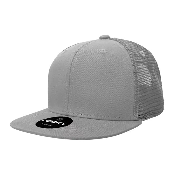 Decky 6 Panel High Profile Structured Cotton Blend Trucker
