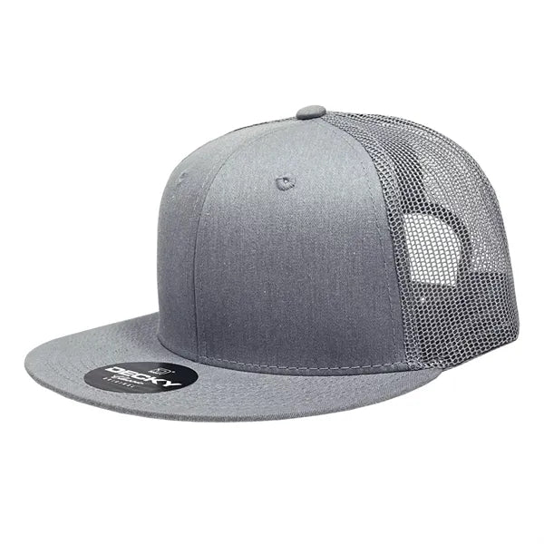 Decky 6 Panel High Profile Structured Cotton Blend Trucker