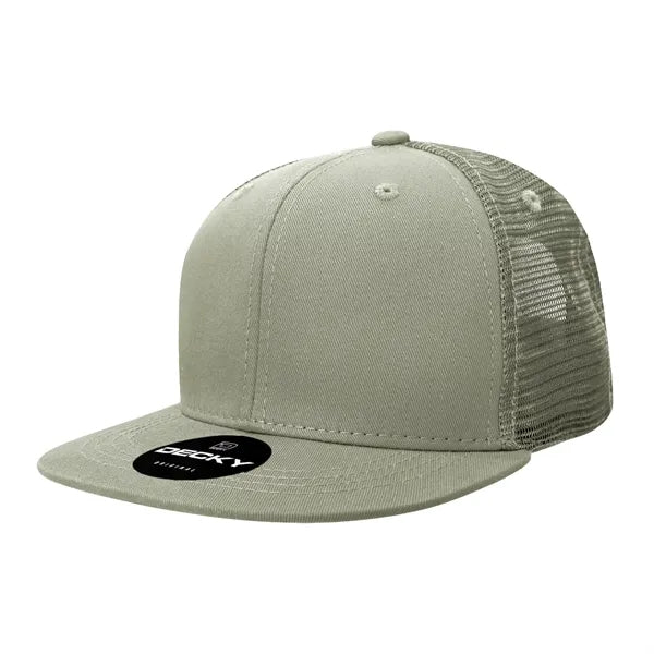 Decky 6 Panel High Profile Structured Cotton Blend Trucker