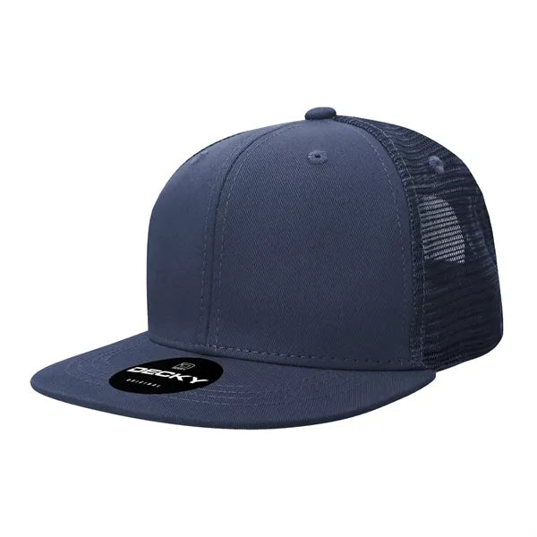 Decky 6 Panel High Profile Structured Cotton Blend Trucker