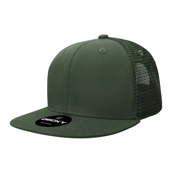 Decky 6 Panel High Profile Structured Cotton Blend Trucker