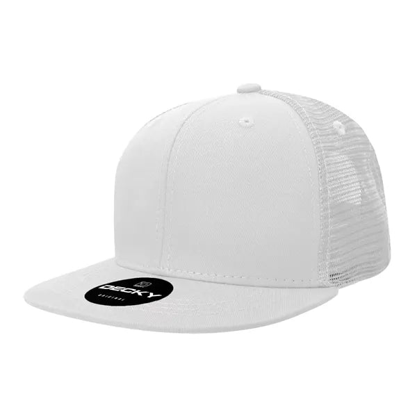 Decky 6 Panel High Profile Structured Cotton Blend Trucker