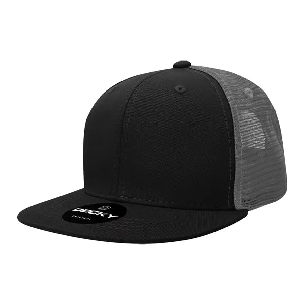 Decky 6 Panel High Profile Structured Cotton Blend Trucker