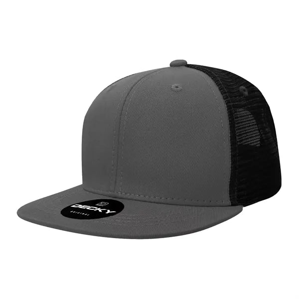 Decky 6 Panel High Profile Structured Cotton Blend Trucker