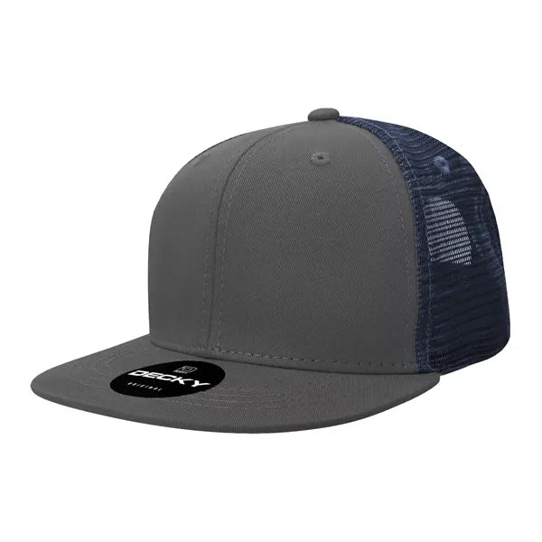 Decky 6 Panel High Profile Structured Cotton Blend Trucker