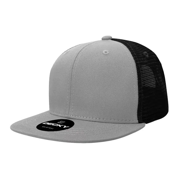 Decky 6 Panel High Profile Structured Cotton Blend Trucker