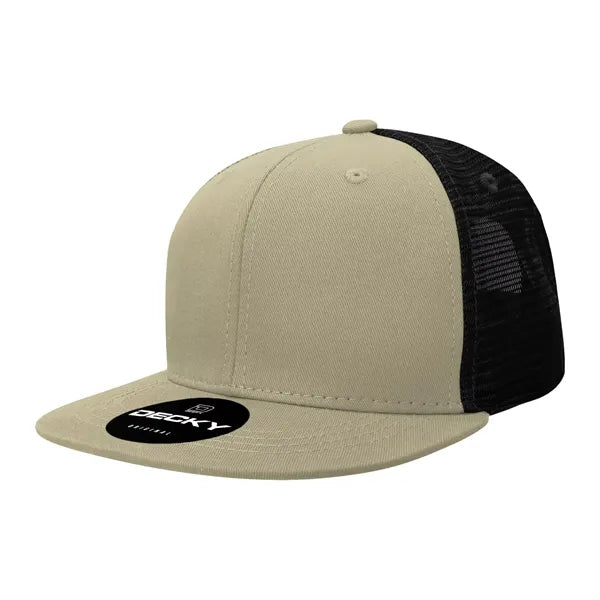 Decky 6 Panel High Profile Structured Cotton Blend Trucker