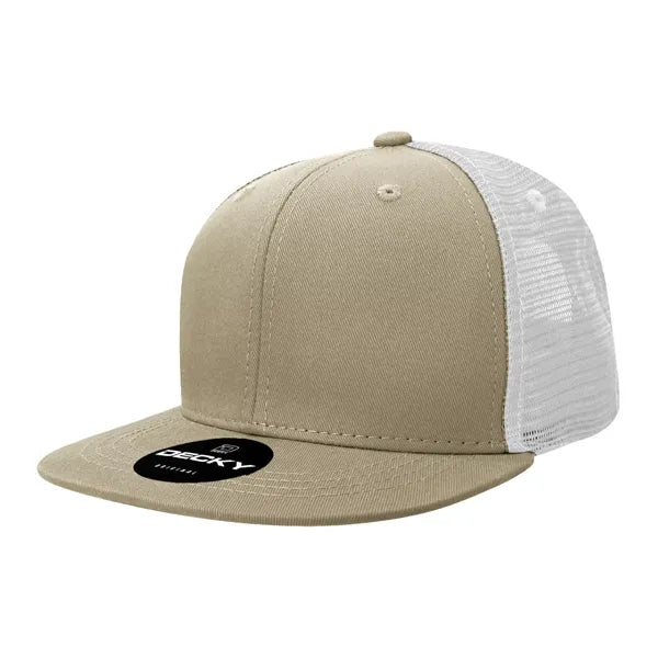 Decky 6 Panel High Profile Structured Cotton Blend Trucker
