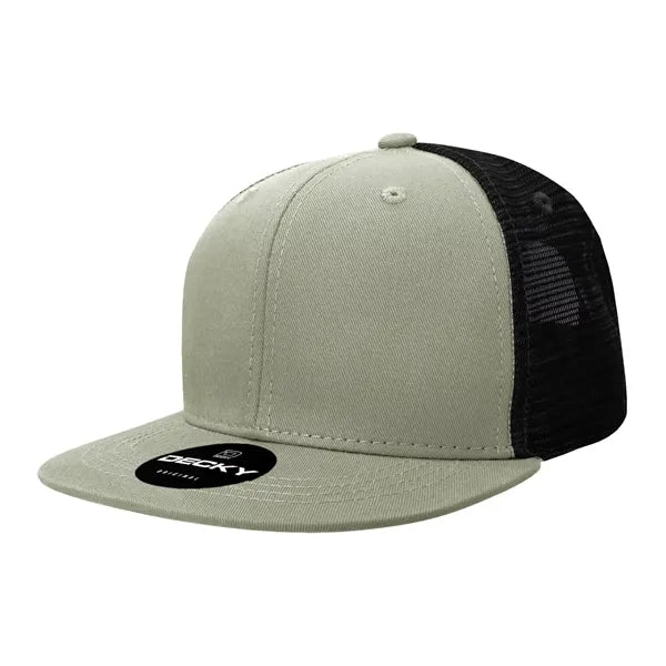 Decky 6 Panel High Profile Structured Cotton Blend Trucker
