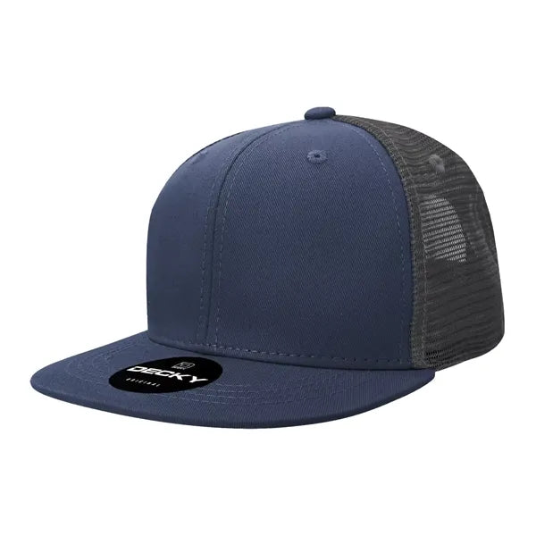 Decky 6 Panel High Profile Structured Cotton Blend Trucker