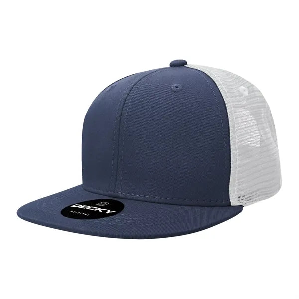 Decky 6 Panel High Profile Structured Cotton Blend Trucker