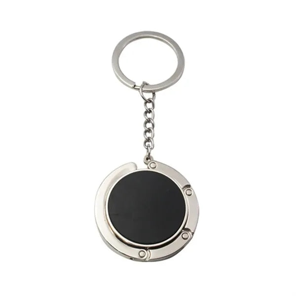 Metal handbag hook with keyring