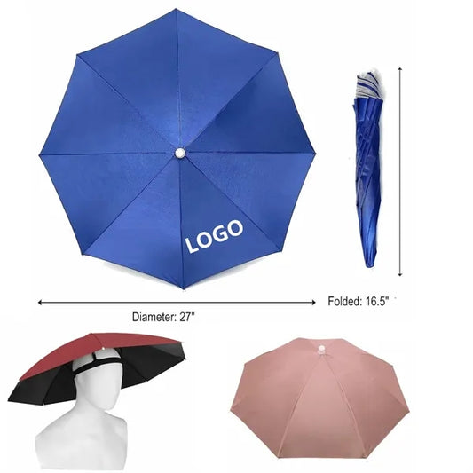 Hand Free Foldable Umbrella Hat