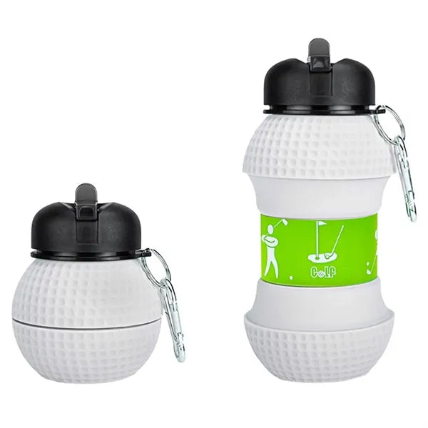 18oz Sports Ball Shape Telescopic Silicone Water Bottle