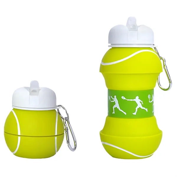 18oz Sports Ball Shape Telescopic Silicone Water Bottle