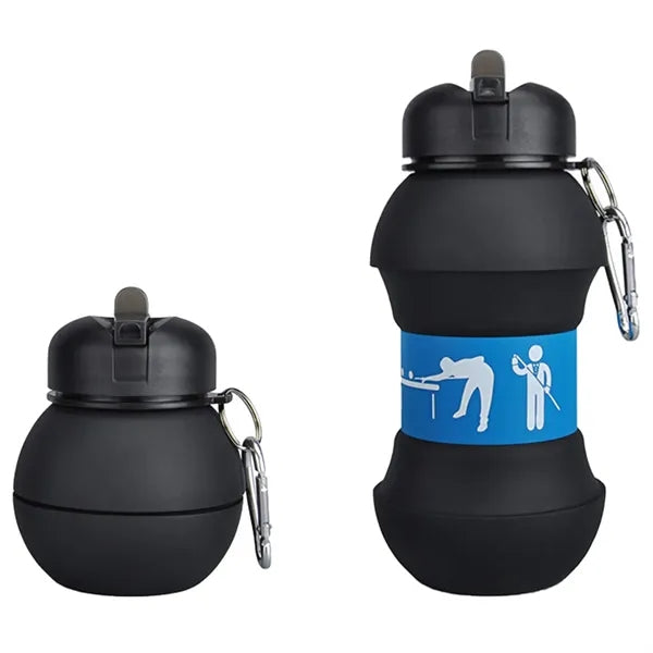 18oz Sports Ball Shape Telescopic Silicone Water Bottle