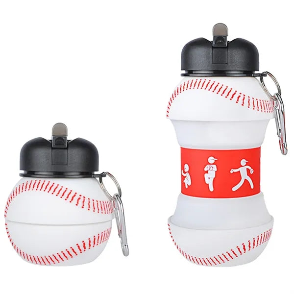 18oz Sports Ball Shape Telescopic Silicone Water Bottle