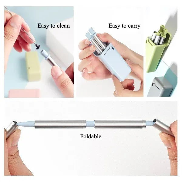 Collapsible Stainless Steel Straw Set with Brush and Case