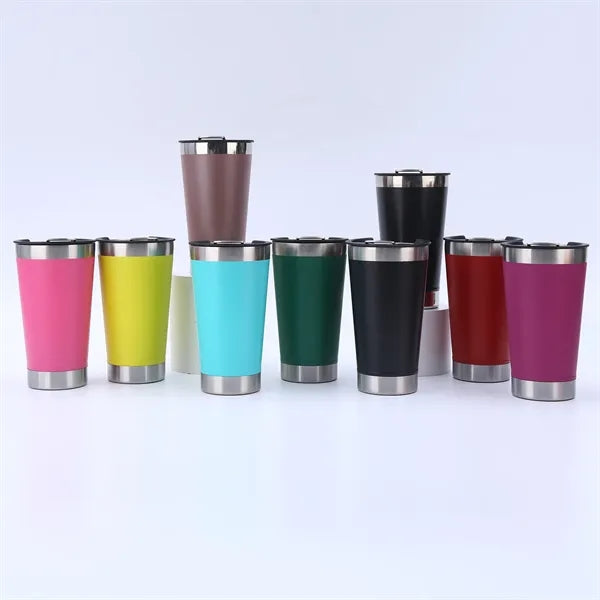 20oz Stainless Steel Beer Cup with Lid and Bottle Opener