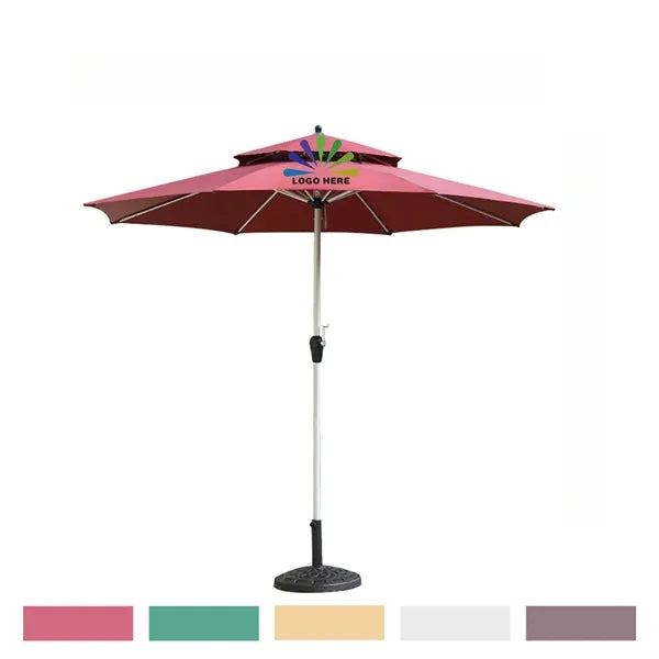 Double Layer Outdoor Sun Patio Umbrella