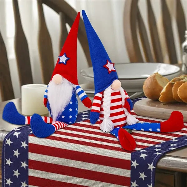 4th of July Patriotic Gnomes Long Leg Doll Plush Decoration