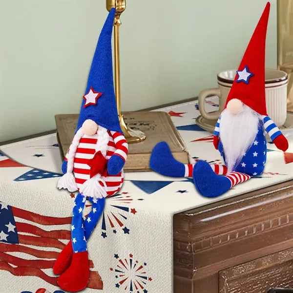 4th of July Patriotic Gnomes Long Leg Doll Plush Decoration