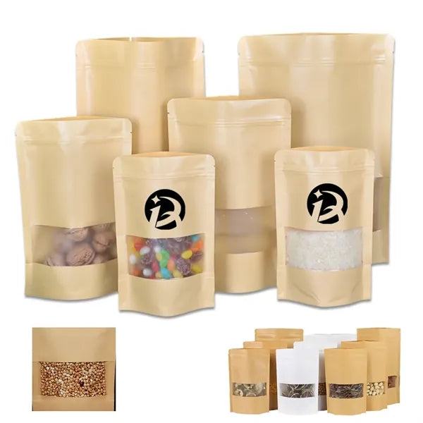 4 x 5 7/8 inch Kraft Paper Resealable Food Storage Bags