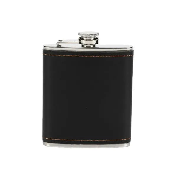 6oz Leather Hip Flask for Whiskey Vodka, Camping, Picnic