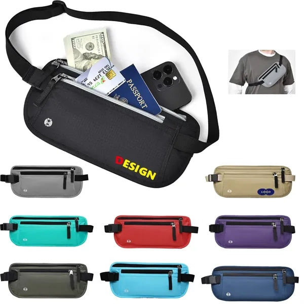 2-zipper Polyester Fanny Pack
