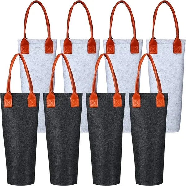 Single Felt Bottle Wine Tote Bag