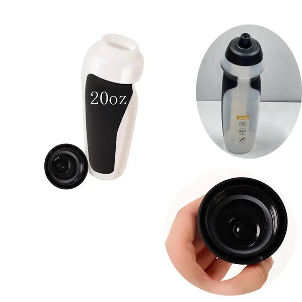 Black Squeeze Nozzle Cycling Water Bottle