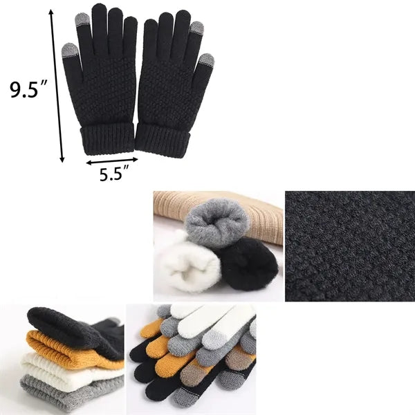 Acrylic Knit Touch Screen Gloves
