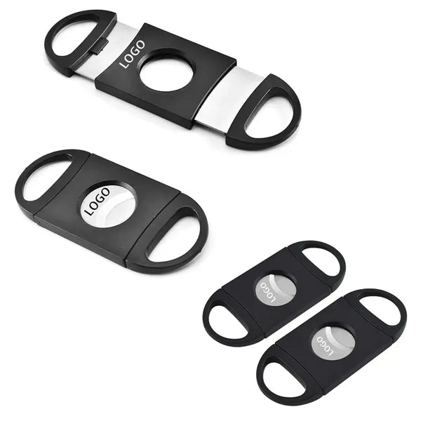 Black Cigar Cutter Double Blade Guillotine