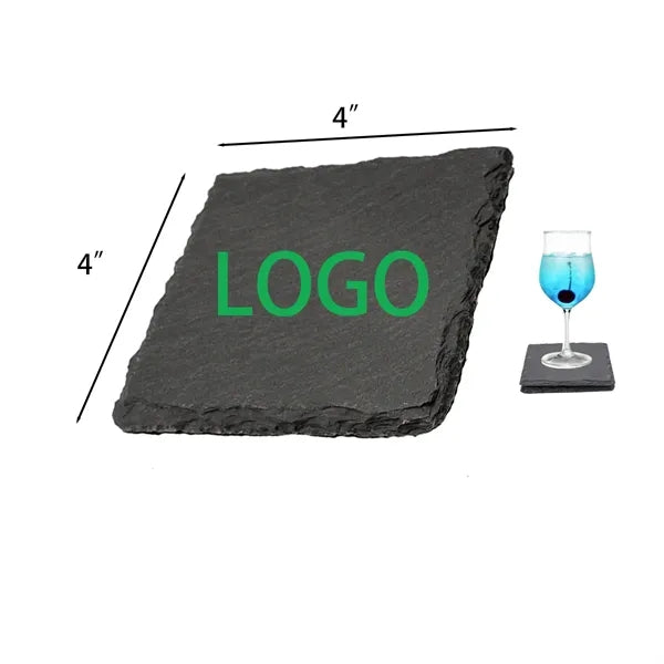 4" x 4" Natural Insulated Slate Coasters