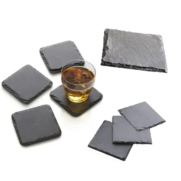 4" x 4" Natural Insulated Slate Coasters