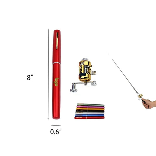 8" x 0.6" Length Mini Pen Style Portable Fishing Rods