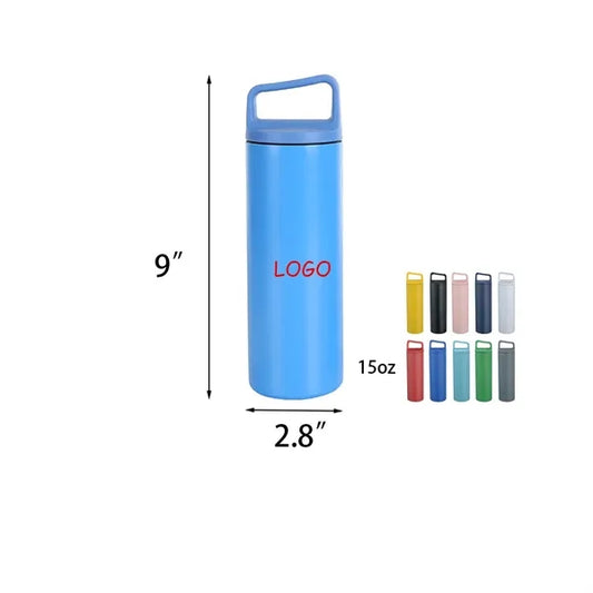 15oz Portable Handheld Stainless Steel Bottle