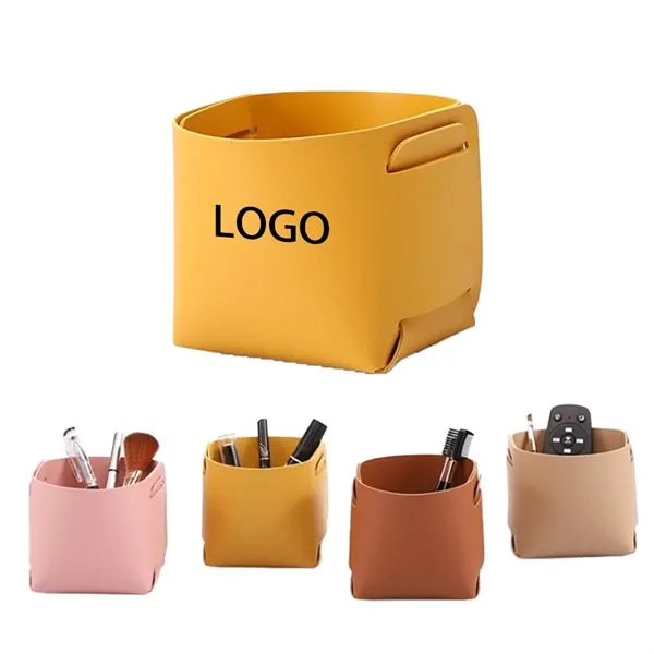 BoxCreative Simple Leather Storage Box Pen Makeup Holder