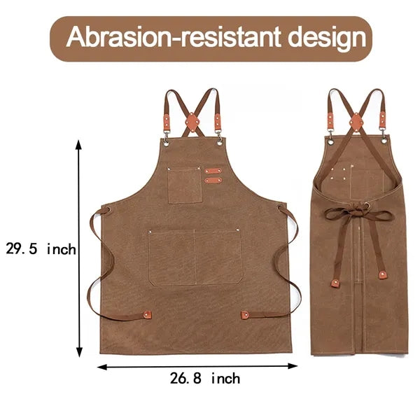 Durable Canvas Apron With Deep Pockets