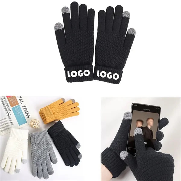 Acrylic Knit Touch Screen Gloves