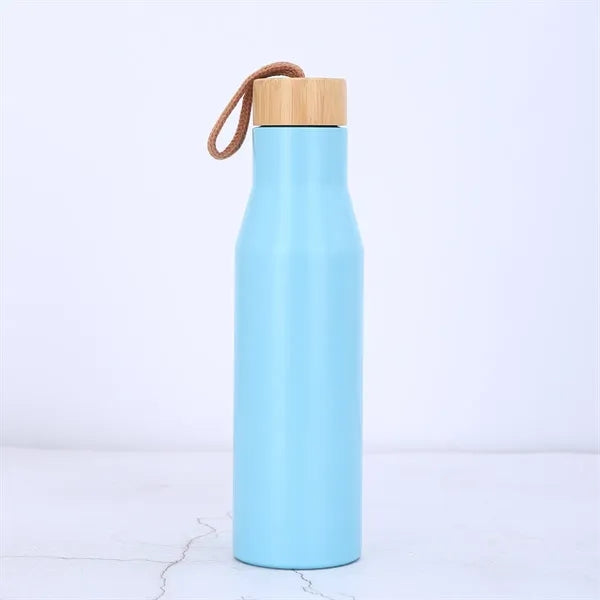 500ml Vacuum Insulated Water Bottle with Bamboo Lid and Rope
