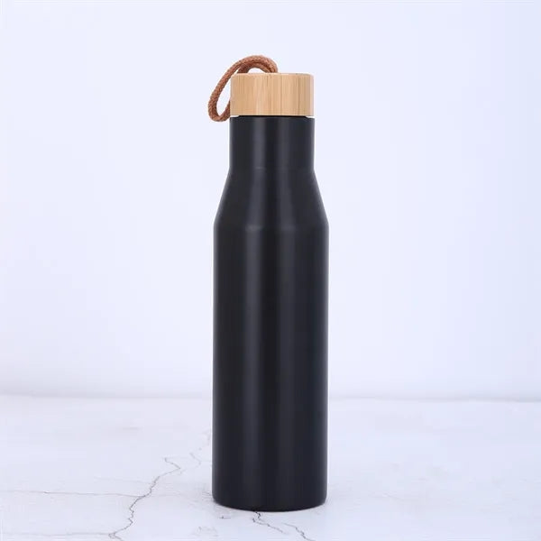 500ml Vacuum Insulated Water Bottle with Bamboo Lid and Rope