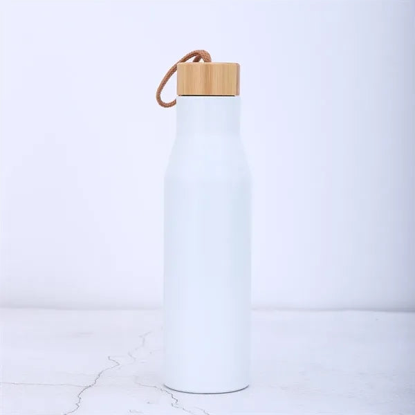 500ml Vacuum Insulated Water Bottle with Bamboo Lid and Rope