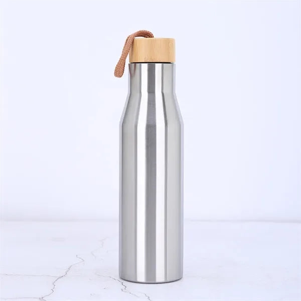 500ml Vacuum Insulated Water Bottle with Bamboo Lid and Rope