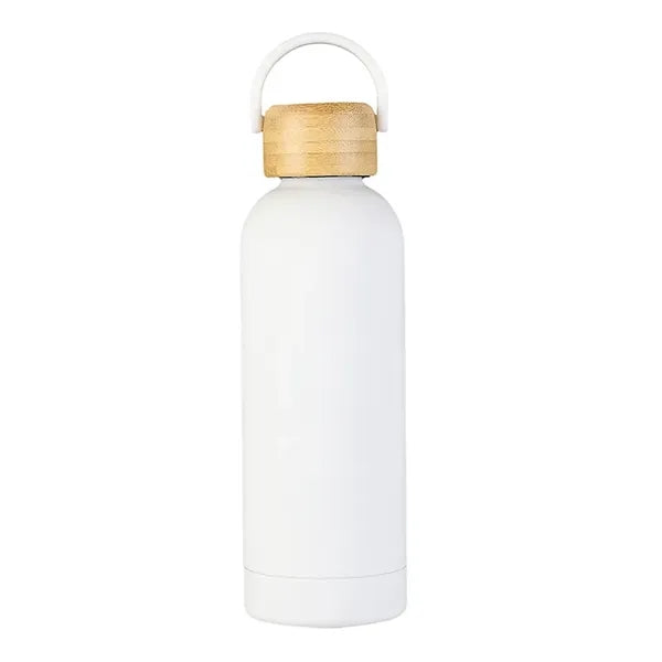 500ml Stainless Steel Sports Water Bottle with Bamboo Lid
