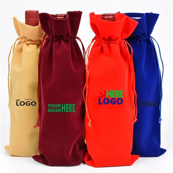 Flannelette Velvet Wine Tote Bags