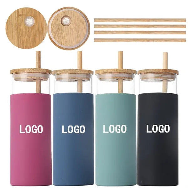 20oz Glass Tumbler Water Bottle Straw