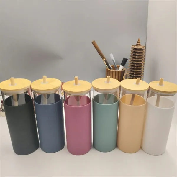 20oz Glass Tumbler Water Bottle Straw
