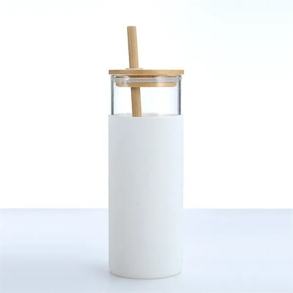 20oz Glass Tumbler Water Bottle Straw